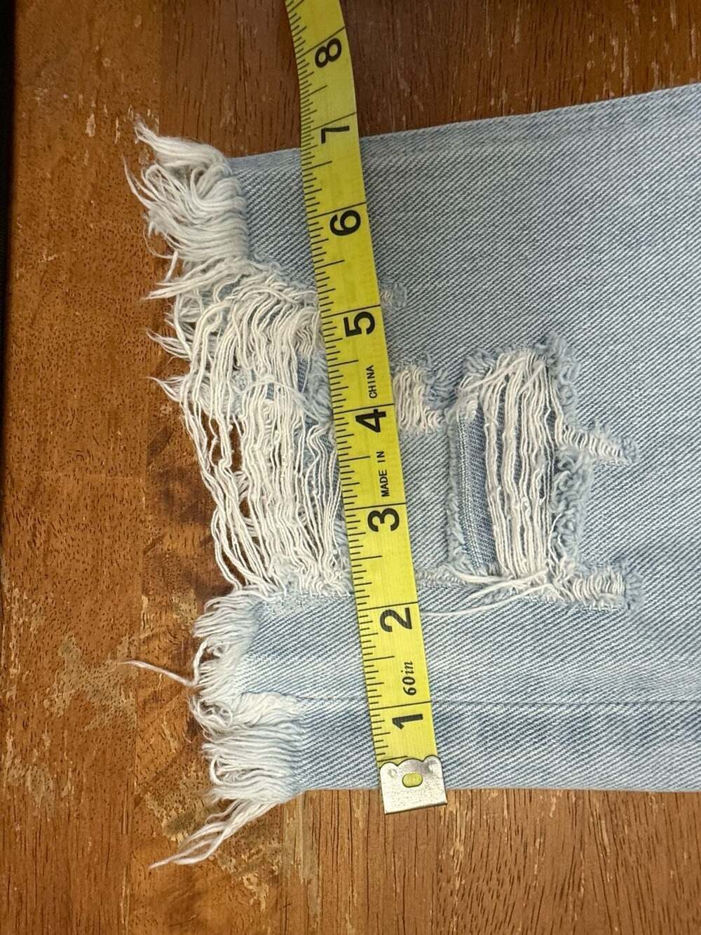 Flying Monkey Distressed Ripped Cropped Jeans Light Wash - Picture 4 of 10